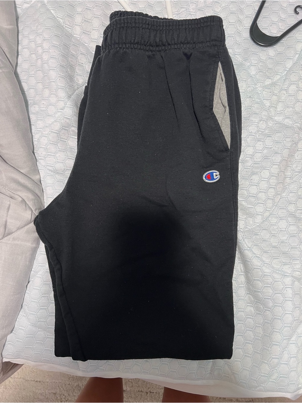 Champion Black Men's Jogger Pants with Logo Patch
